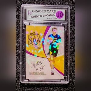 Cooper Flagg Duke #1 NBA Draft Pick Cracked Ice Basketball Rookie Card Graded 10